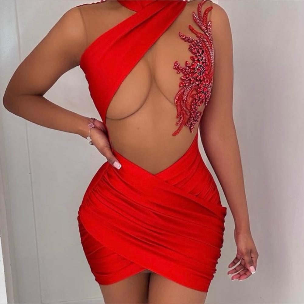 Red customized birthday dress